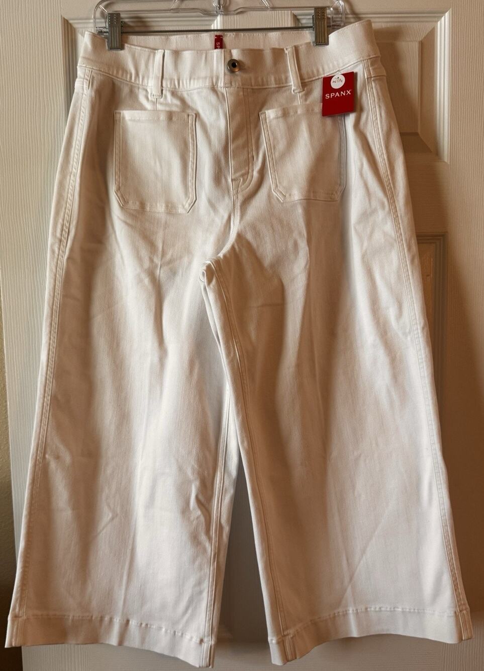 Spanx Barrel Leg Jeans SPANX Shape 360 Stretch Adriatic White High Rise Size PXL